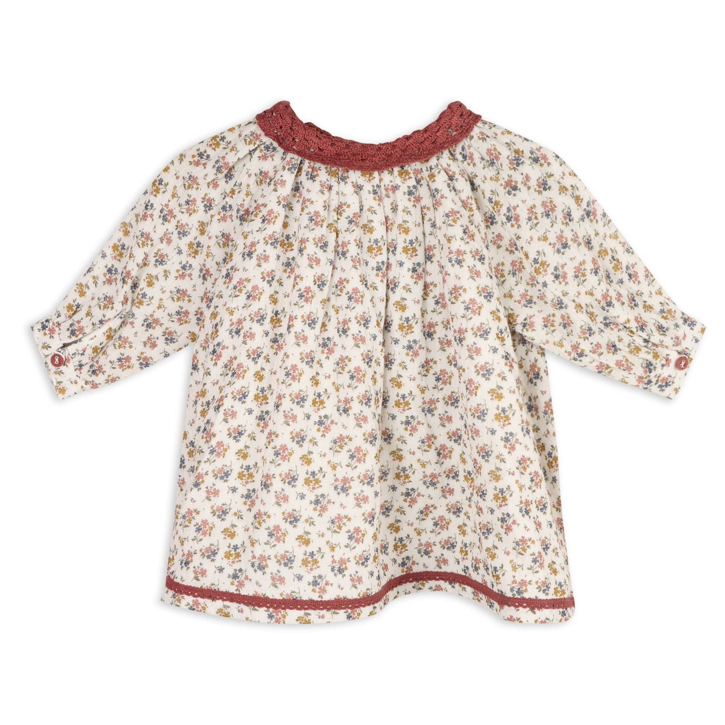 Viverano Organics - Floral Lace Collar Muslin Baby Dress & Bloomer (Organic)