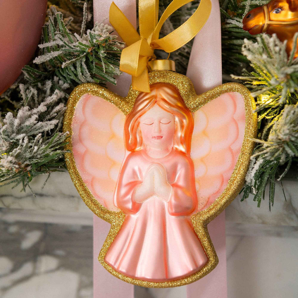 Praying Angel Blown Glass Christmas Ornament – 2026 First Edition