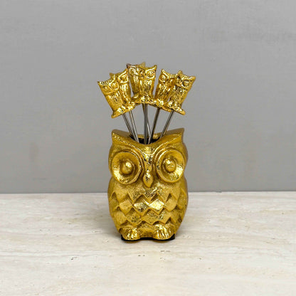 Alum Owl Picks Set of 6