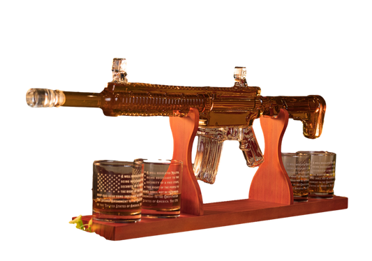 AR-15 Glass Decanter with 2nd Amendment Glasses