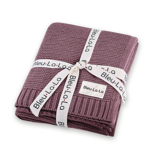 Swaddle Baby Blanket: Heritage Knit Plum