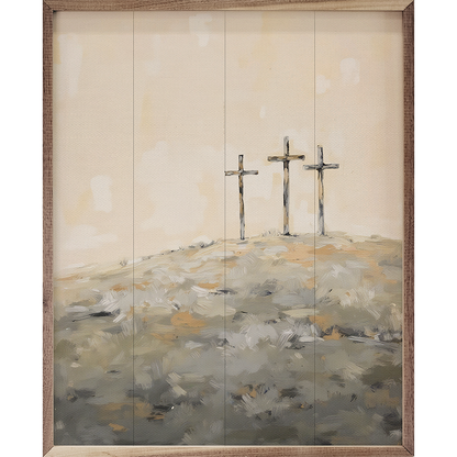 Three Crosses On Hill
