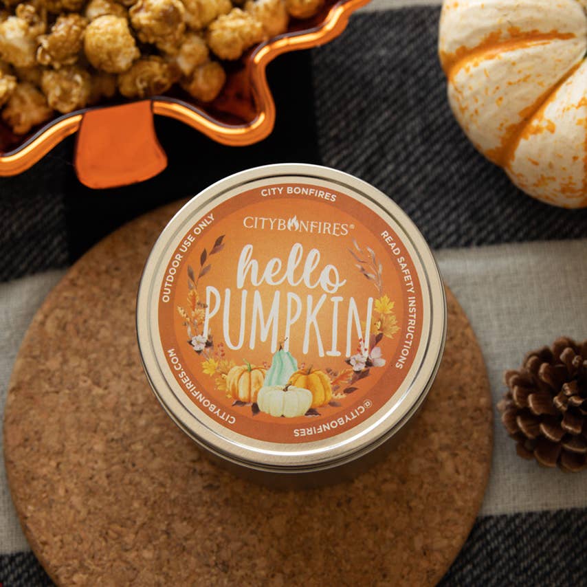 Fall “Hello Pumpkin”  Portable Fire Pit
