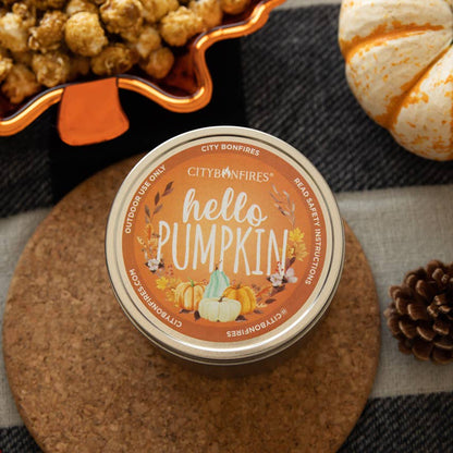 Fall “Hello Pumpkin”  Portable Fire Pit