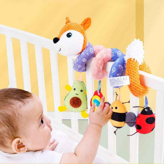Baby Stroller Rattle Toy: Gray Fox