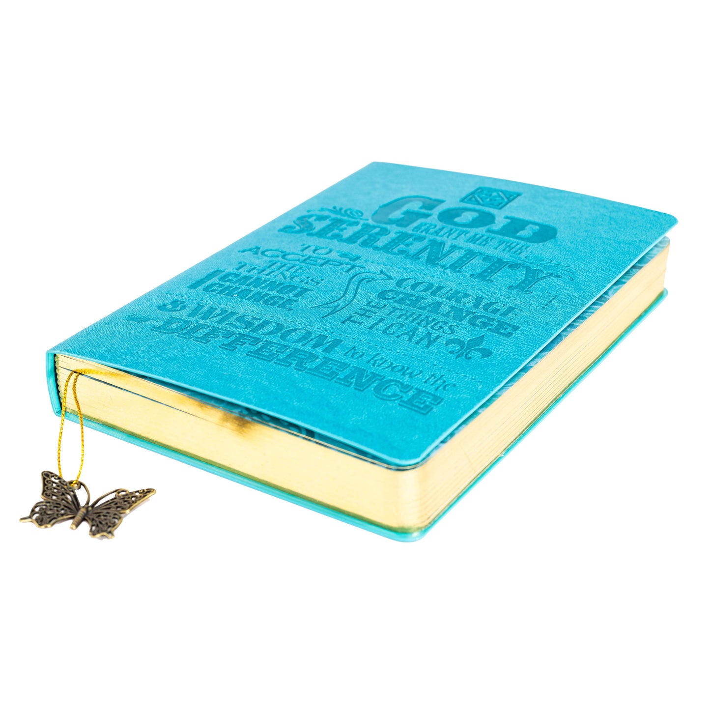 Divinity Boutique - Dangle Journal : Leather Wrapped Teal Serenity Prayer