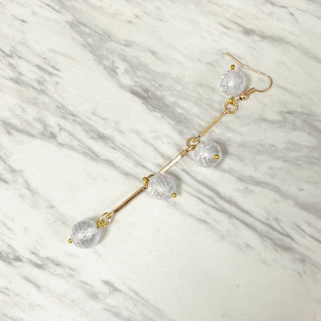 Anita K By Blushing Pink - Faceted Cubic Zirconia Bead Dangle Earring