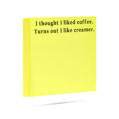 Pensé que me gustaba el café, resulta que me gustan las notas adhesivas con crema.