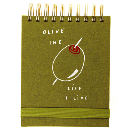 Olive Fabric-Bound Notepad