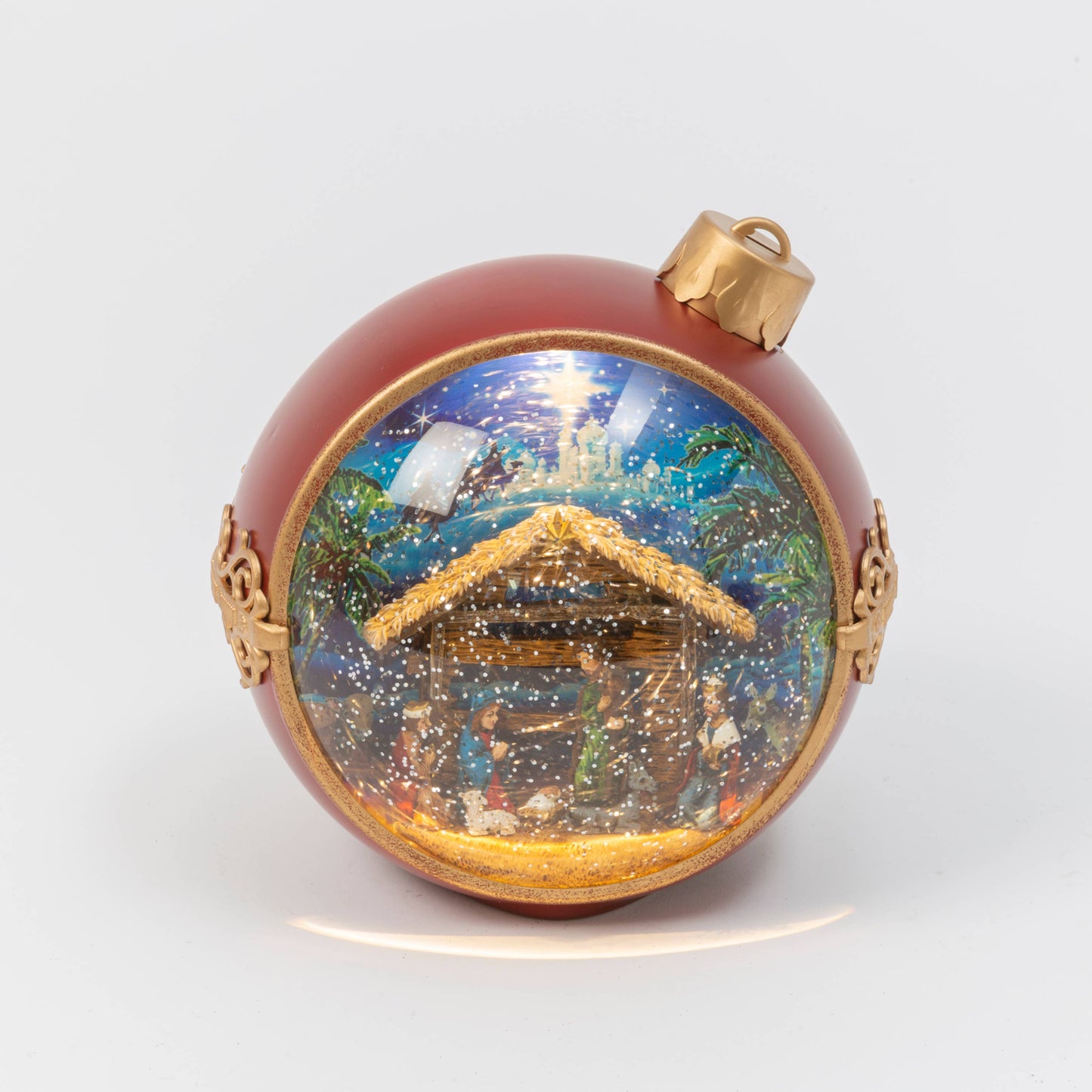 7.75"H B/O Lighted Musical Spinning Water Globe