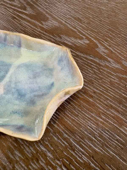 Wavy Ceramic Ring Dish - Handmade Stoneware Jewelry Trinket