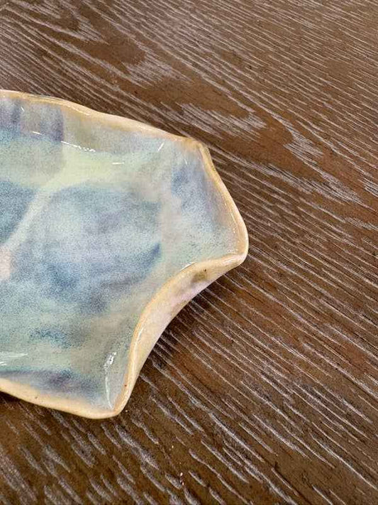 Wavy Ceramic Ring Dish - Handmade Stoneware Jewelry Trinket