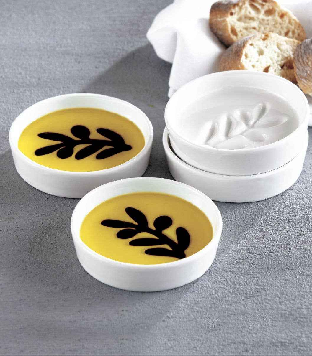 Olive Oil and Balsamic Vinegar Set of 4 Dipping Plates