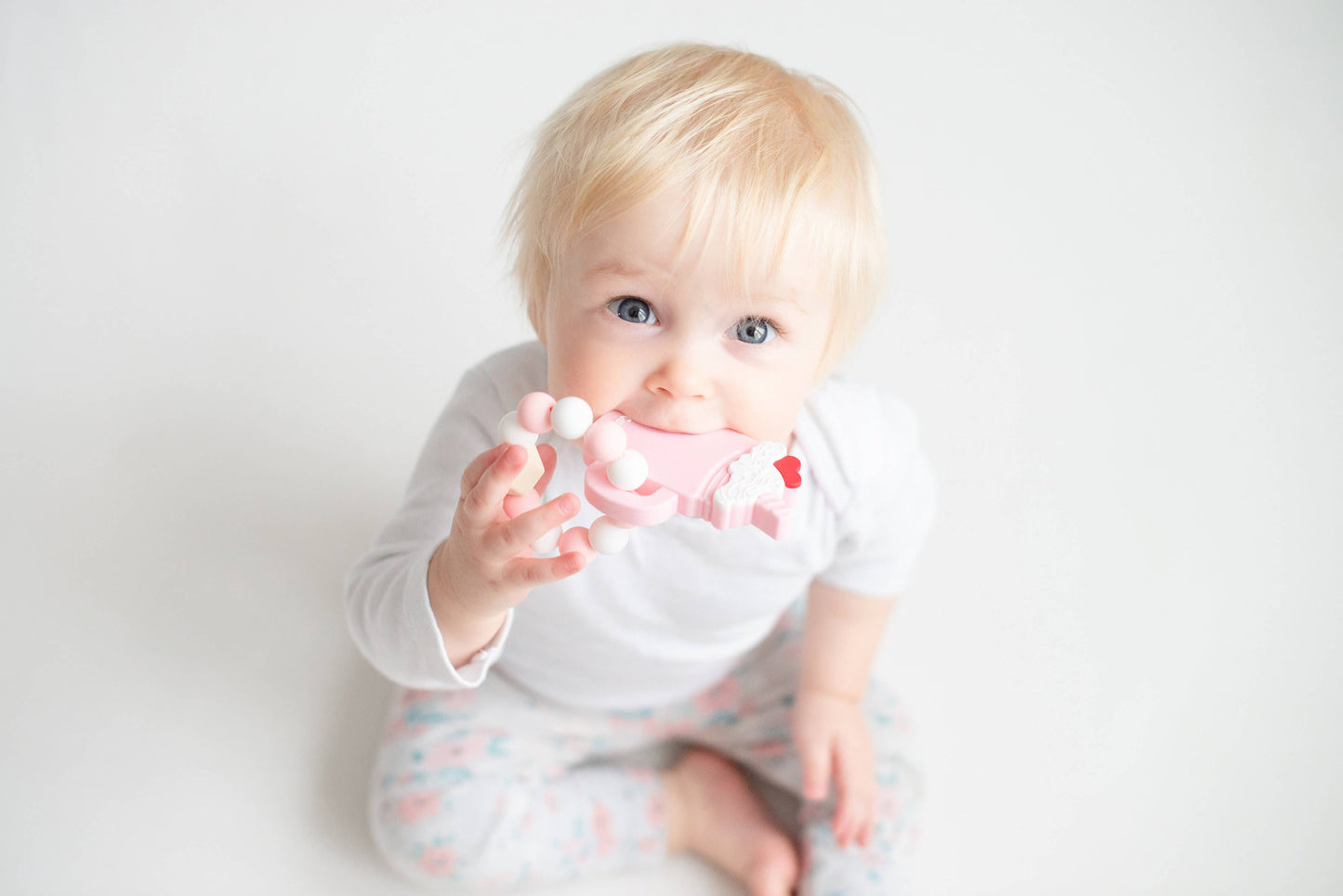 Handheld Milkshake Teether Ring Toy for Babies