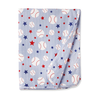 Grand Slam Baseball Bamboo Stroller Blanket