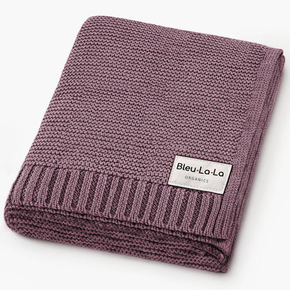 Swaddle Baby Blanket: Heritage Knit Plum