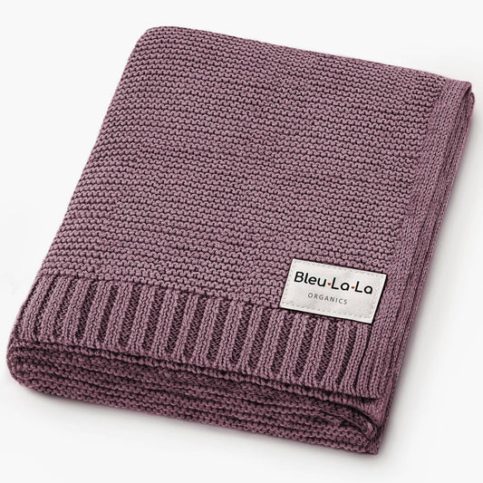 Swaddle Baby Blanket: Heritage Knit Plum