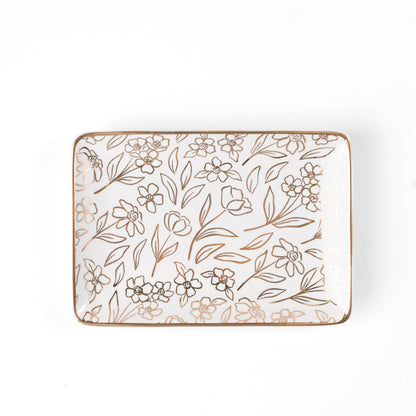 Elyse Breanne Design - Terracotta Flowers Rectangular Trinket Dish | Fall