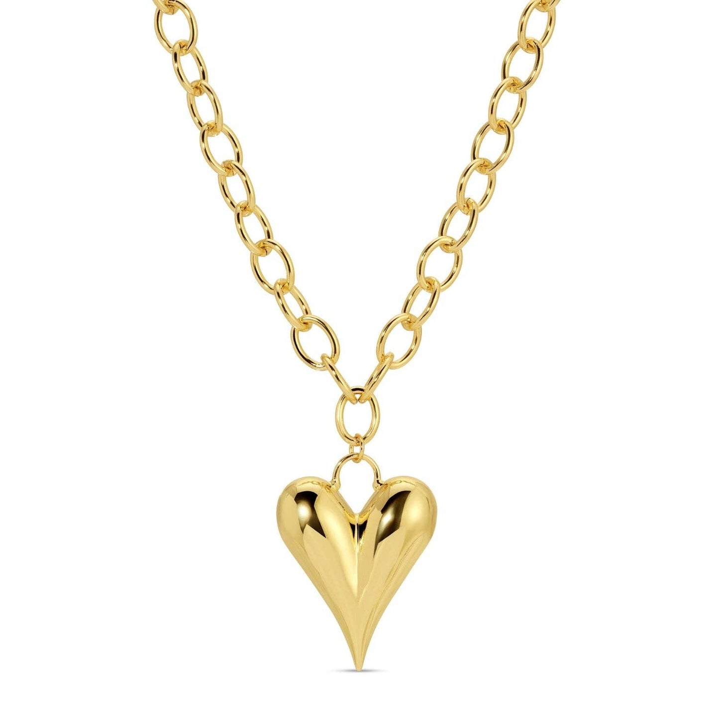 Splendid Iris - Elongated Bubble Heart Statement Necklace