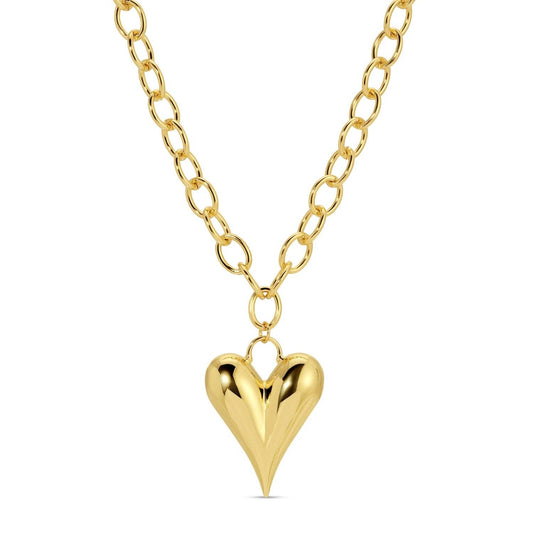 Splendid Iris - Elongated Bubble Heart Statement Necklace