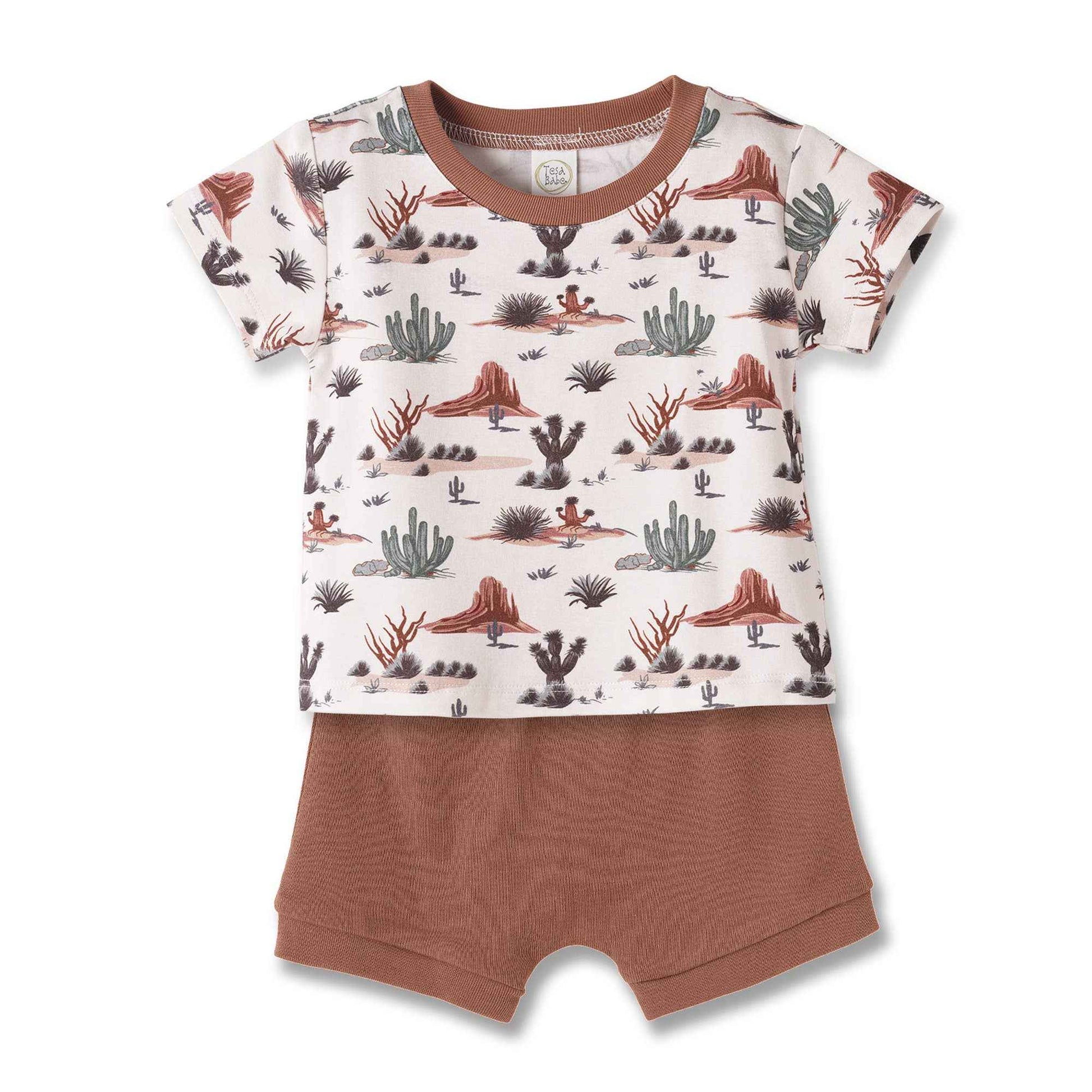 Boy's Southwest Tee & Shorts Set – Cactus Trails Bamboo: 6-9M