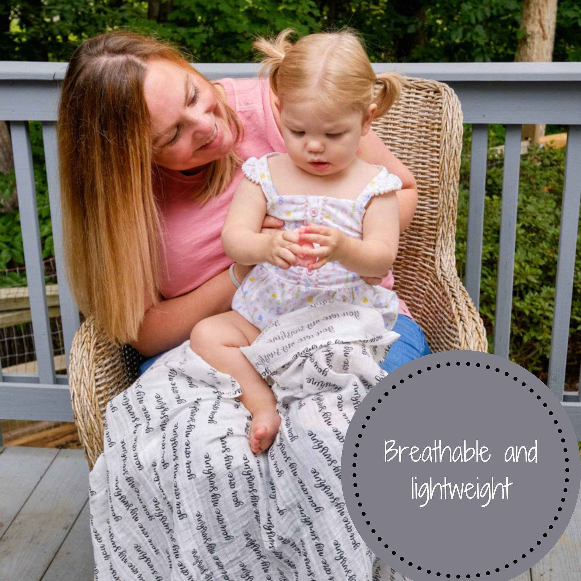 LollyBanks - You Are My Sunshine Baby Muslin Swaddle Blanket