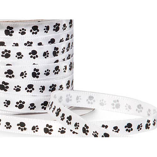 Paw Print Satin Ribbon