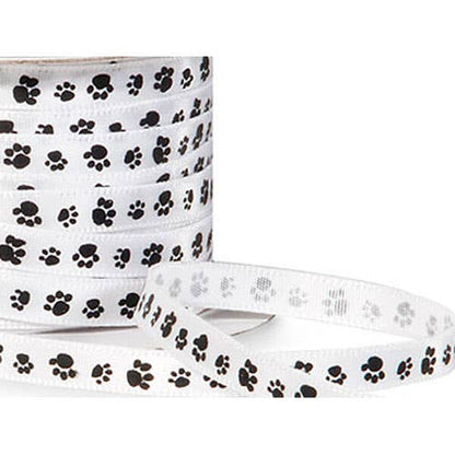 Paw Print Satin Ribbon