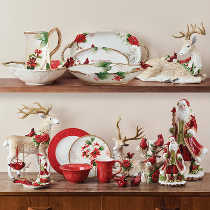 Fitz & Floyd Poinsettia Hldy Musical Santa Giftbox