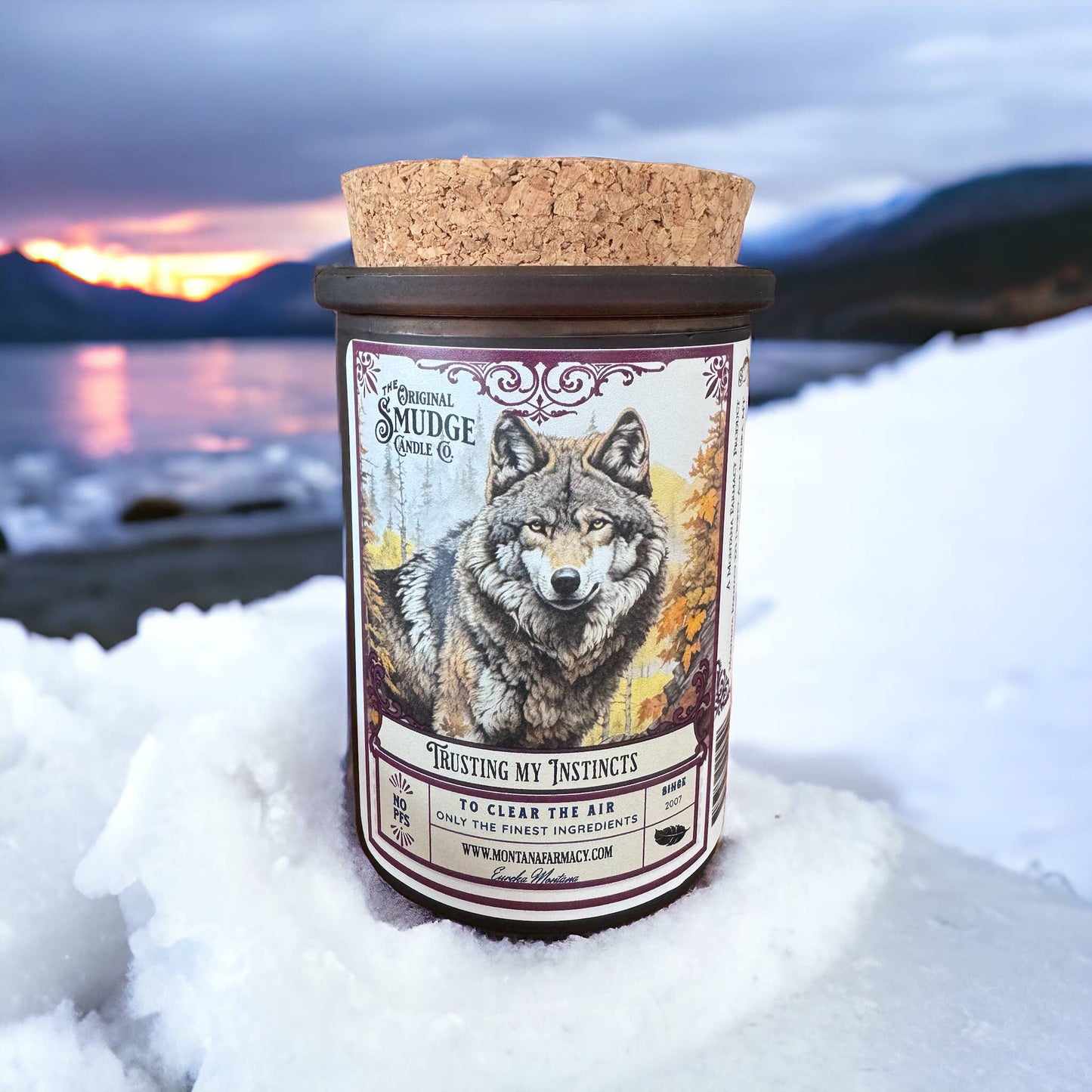 Trusting my Instincts Wolf Nature path Smudge Candle
