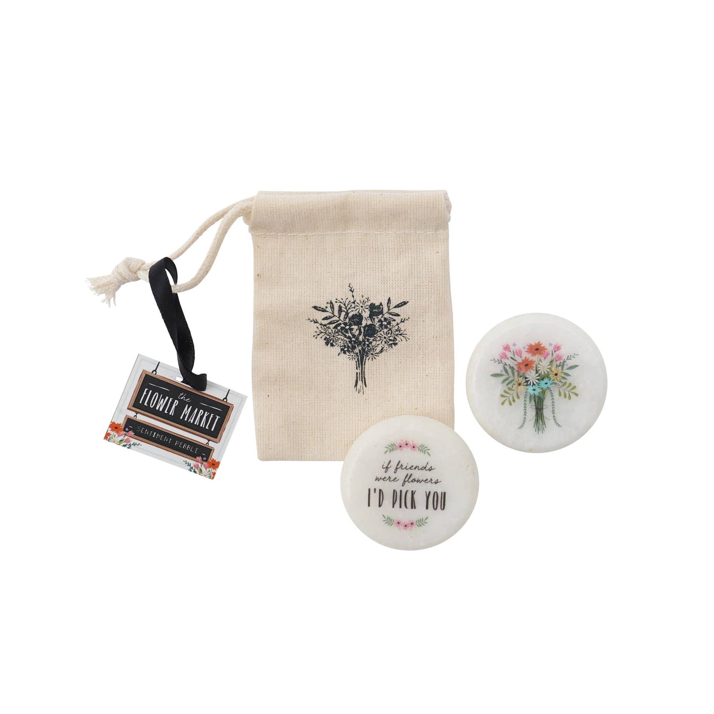 The Flower Market 10 Assorted Sentiment Pebbles In Box