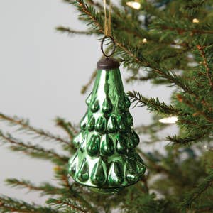 Green Tree Mercury Glass Ornament