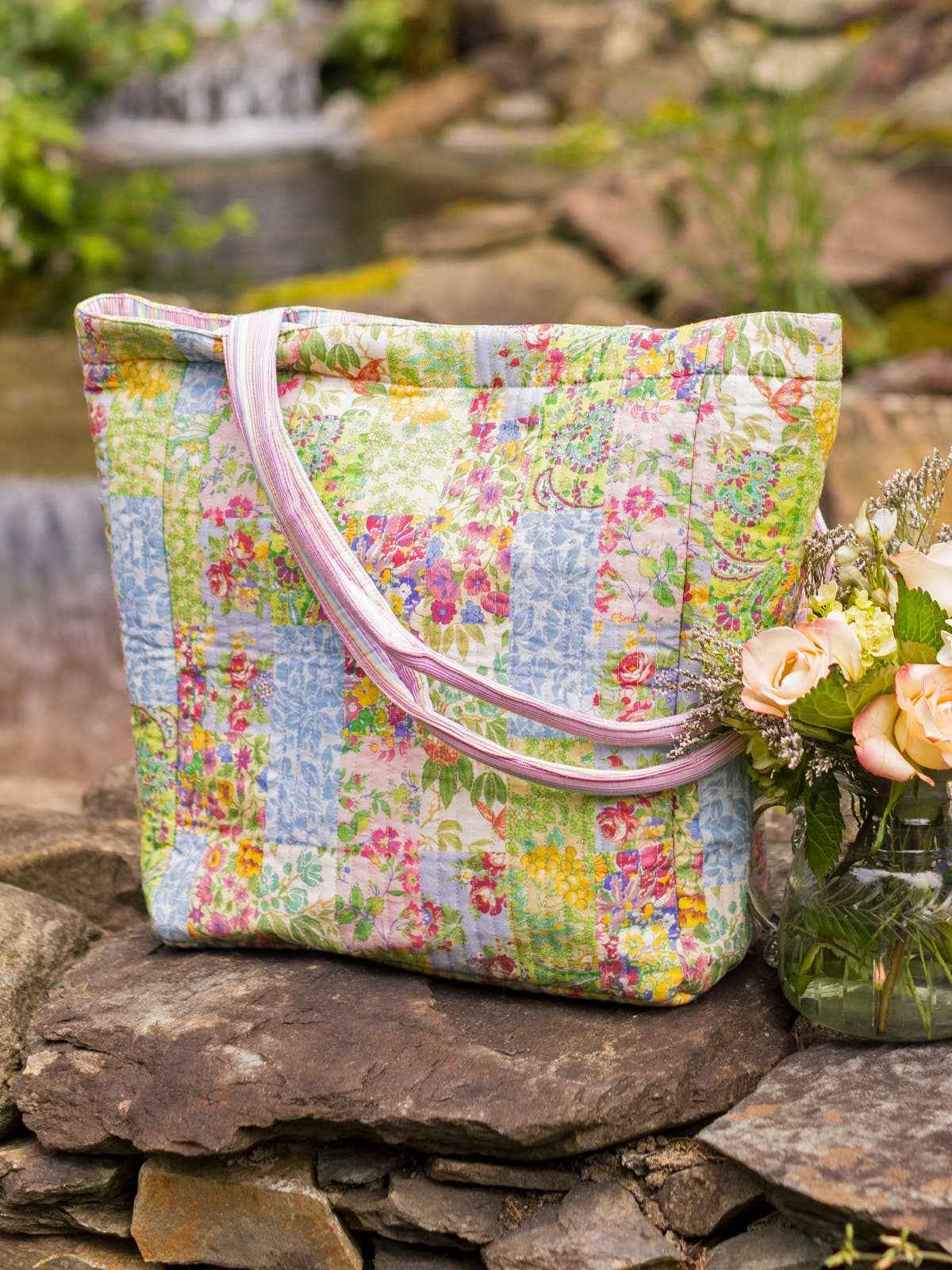 Garden Collage Tote - Pastel