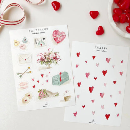 Valentine sticker sheets
