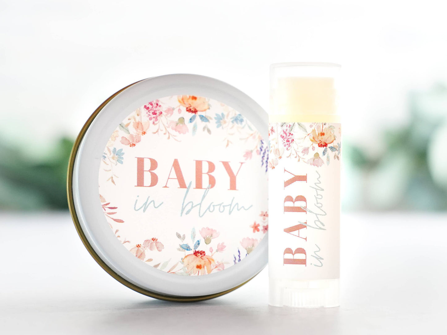 The Little Flower Soap Co - Baby in Bloom Baby Shower Favor Wildflower Candle/Lip Balm