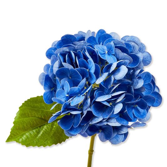 tag - Soft Touch Faux Hydrangea Stem Blue Plastic Spring