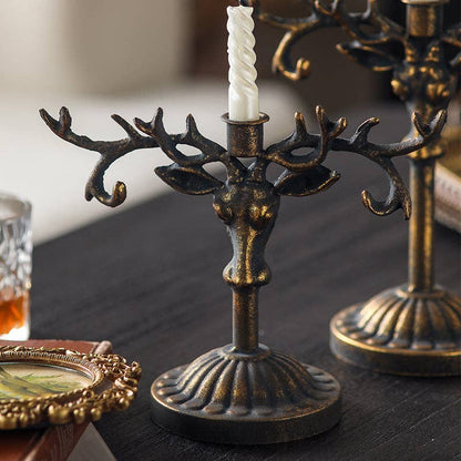 Vagabond Vintage - Antique-Style Deer Antler Candle Holder