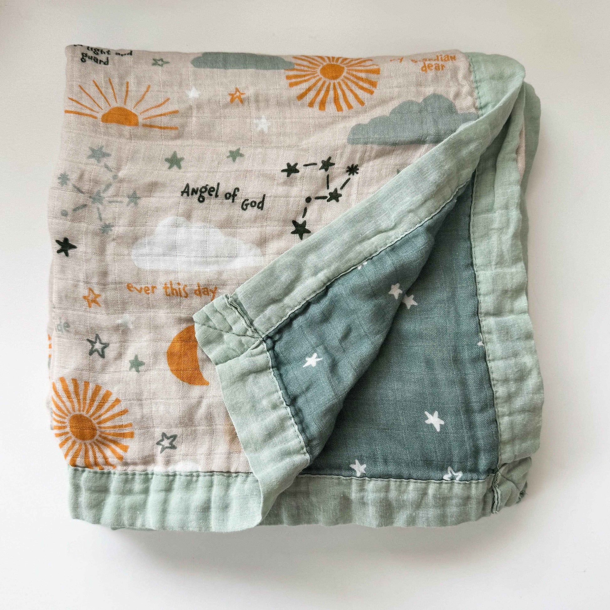 Guardian Angel Luxury Double Sided Muslin Blanket