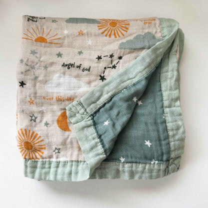 Guardian Angel Luxury Double Sided Muslin Blanket