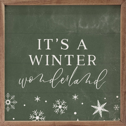 Kendrick Home - 12x12 Sale - It's A Winter Wonderland Snowflakes Green