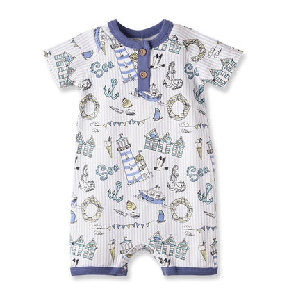 Seashore Baby Boy Romper Bamboo Shortall One-Piece