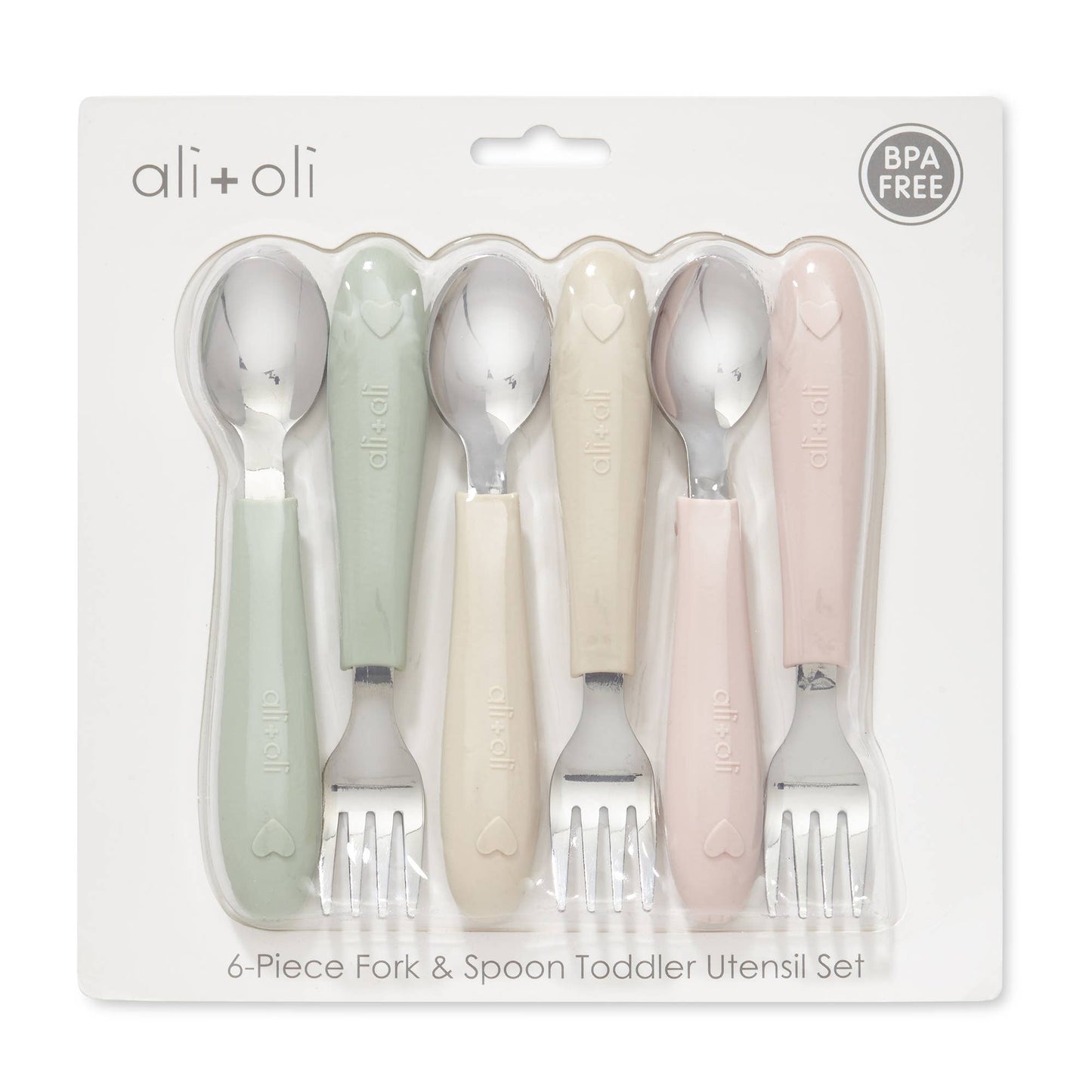 (6pc) Toddler Utensils Set - Stainless Steel (Heart)