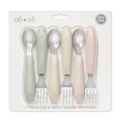 (6pc) Toddler Utensils Set - Stainless Steel (Heart)