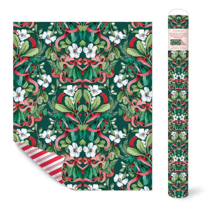 Red Ribbon Christmas Reversible Gift Wrap