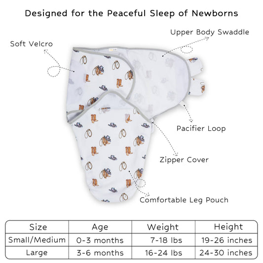 Life Is Better In Boots Baby Sleep Swaddle Organic Cotton