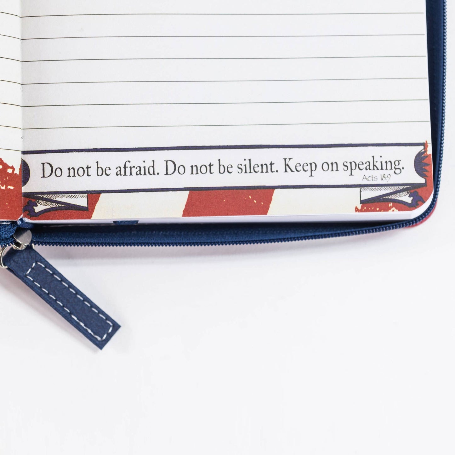 Zippered Journal: US Flag Stand Firm 1 Corinthians 15:58