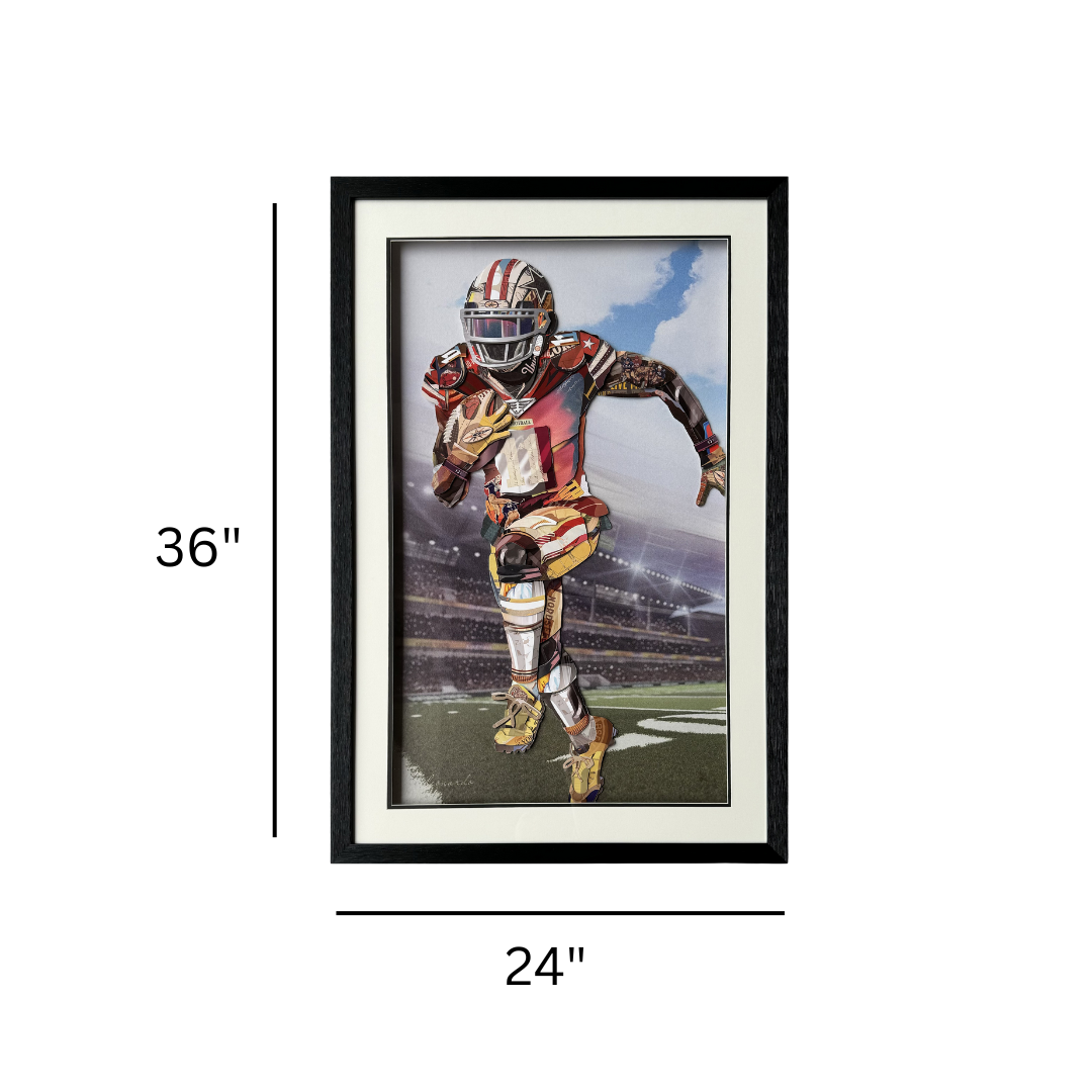 3D Collage Art | Football Player (36"x24")