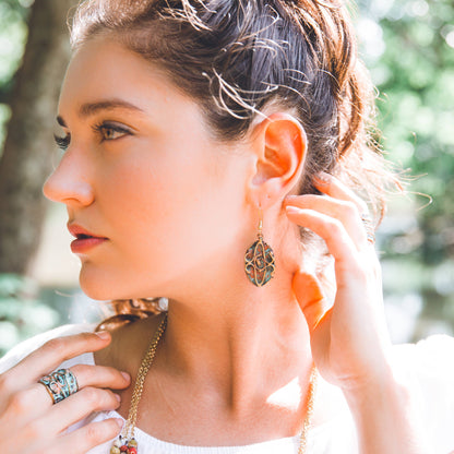 Brass Patina Curled Earrings