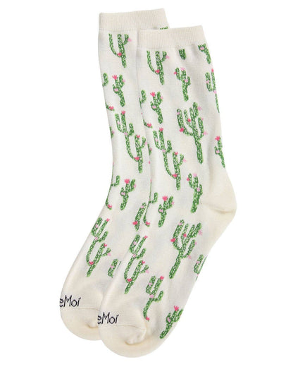 MeMoi Cactus Bamboo Blend Crew Socks