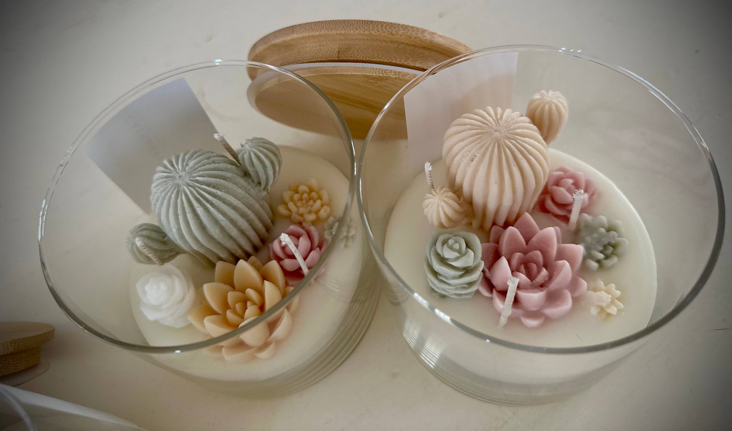 The Succulent Scented 3 Wick Cactus Candle Jar